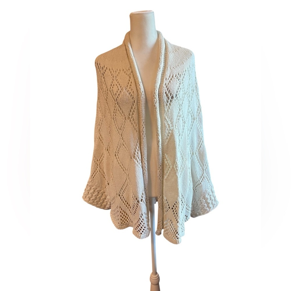 Angel Of The North Cream Knit Poncho